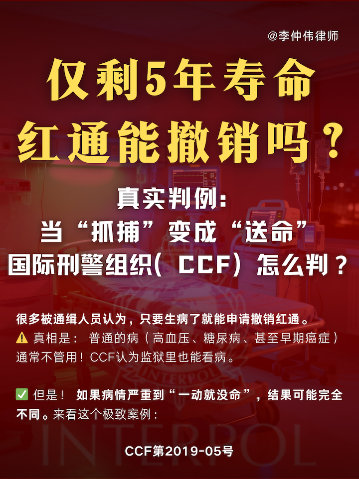 红色通报删除,红通申诉,健康权抗辩,拒绝引渡,慢性阻塞性肺病,人权保护,跨境刑事律师,世界人权宣言第5条