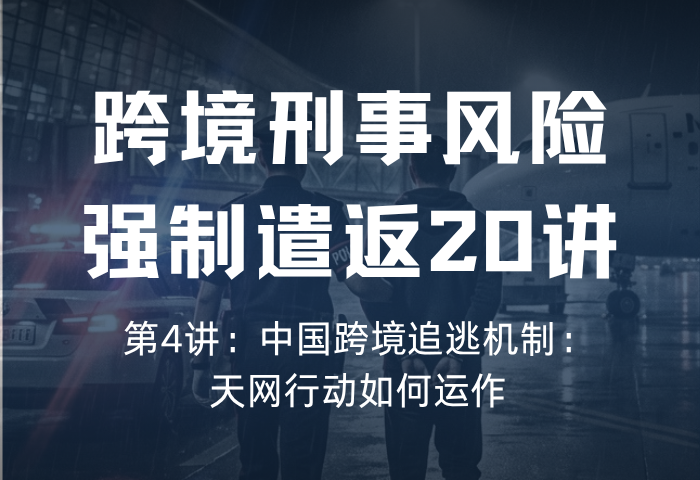 遣返风险20讲 第4讲：中国跨境追逃机制：天网行动如何运作