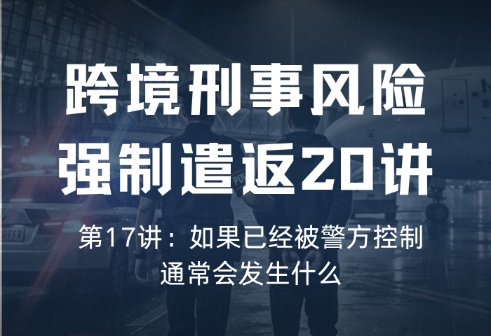 遣返风险20讲 第17讲：如果已经被警方控制，通常会发生什么