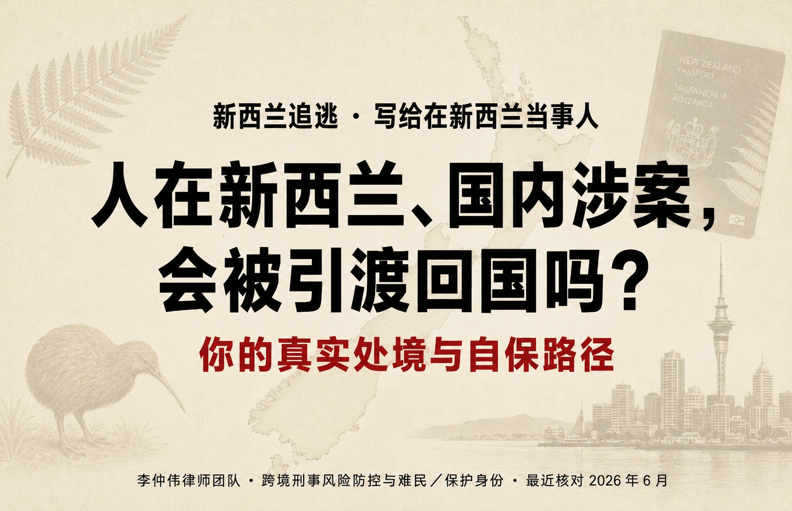 人在新西兰、国内涉案，会被引渡回国吗？