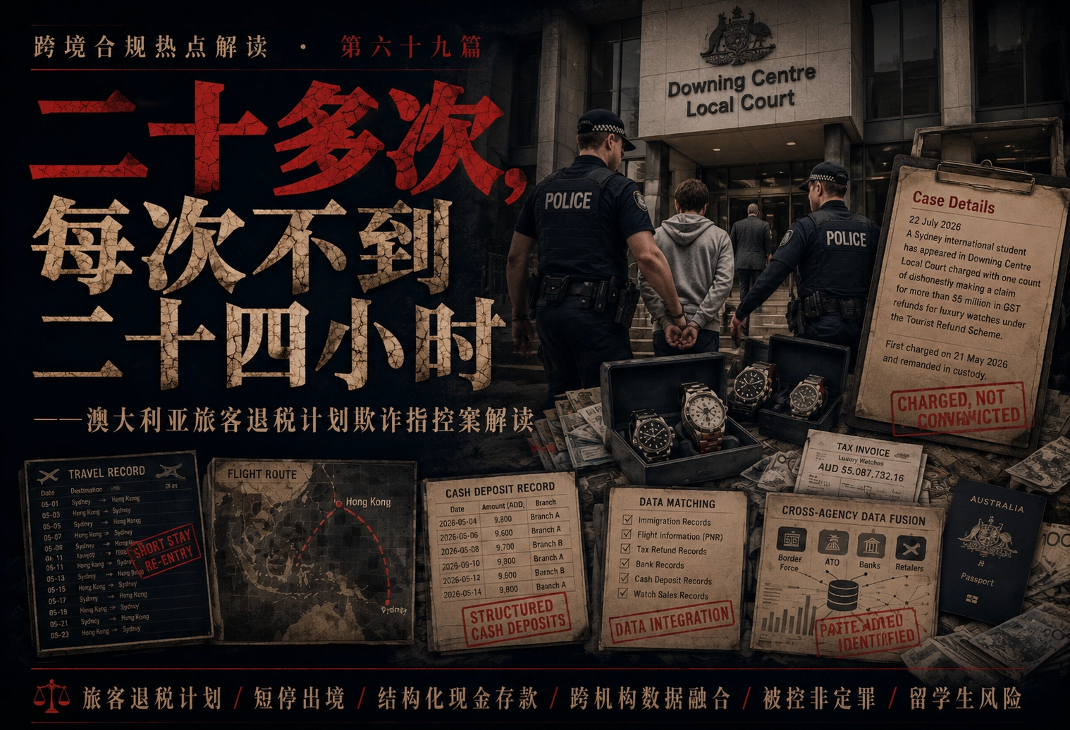 二十多次，每次不到二十四小时——澳大利亚旅客退税计划欺诈指控