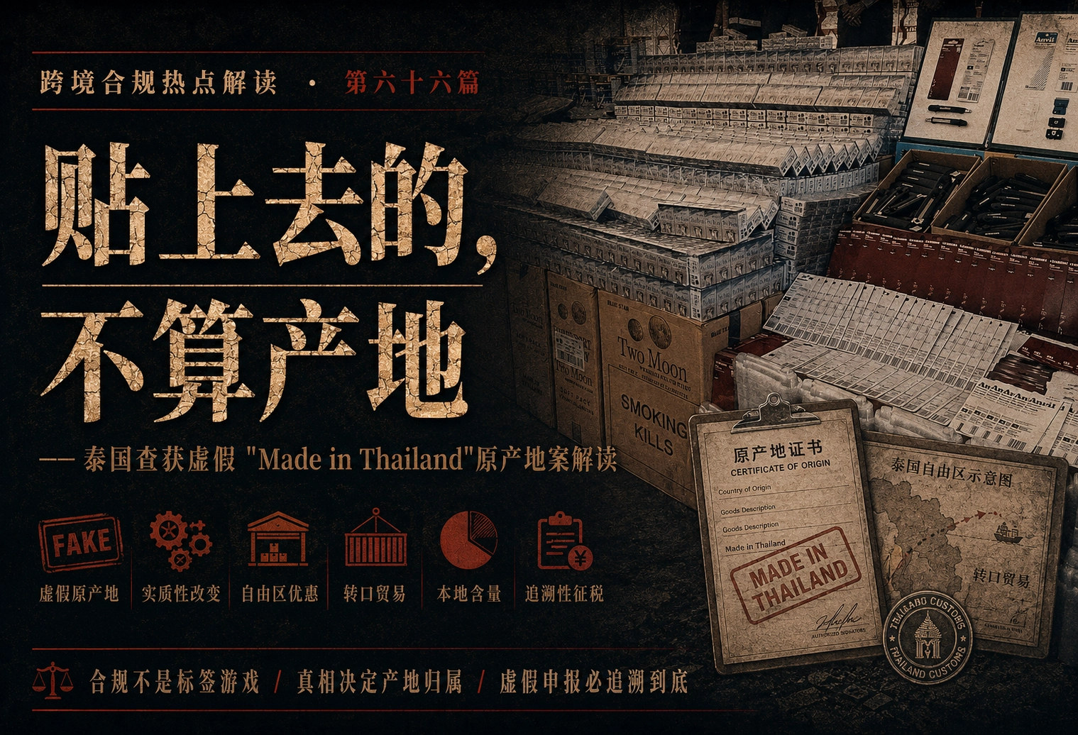 贴上去的，不算产地——泰国查获虚假"Made in