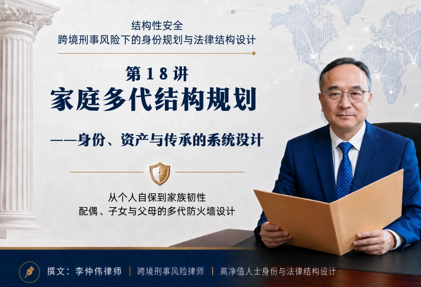 结构性安全：跨境刑事风险下的身份规划与法律结构设计20讲 | 第18讲：家庭多代结构规划：身份、资产与传承的系统设计