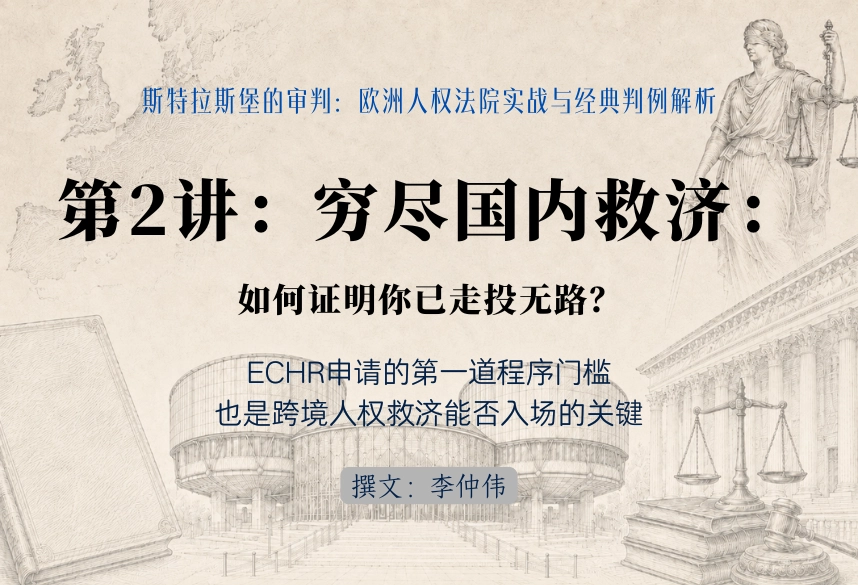 斯特拉斯堡的审判：欧洲人权法院实战与经典判例解析30讲  第2讲：穷尽国内救济（Exhaustion of Domest