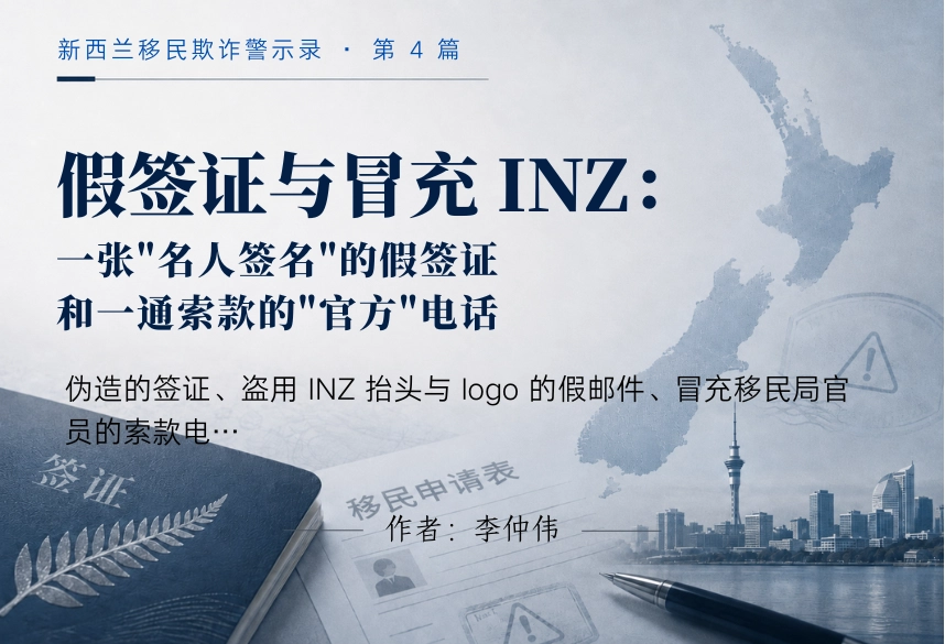 假签证与冒充 INZ：一张"名人签名"的假签证，和一通索款的"官方"电话