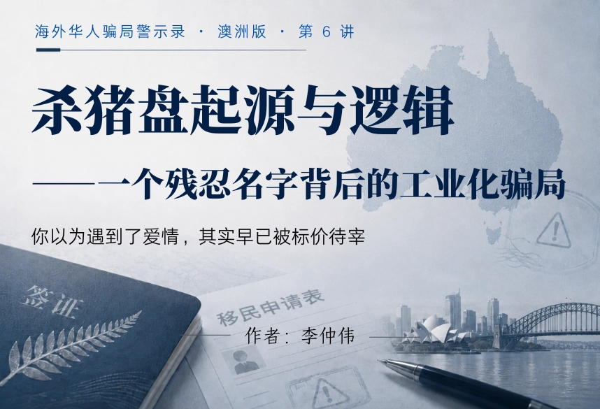 杀猪盘起源与逻辑：一个残忍名字背后的工业化骗局｜海外华人骗局警示录·澳洲版 第6讲