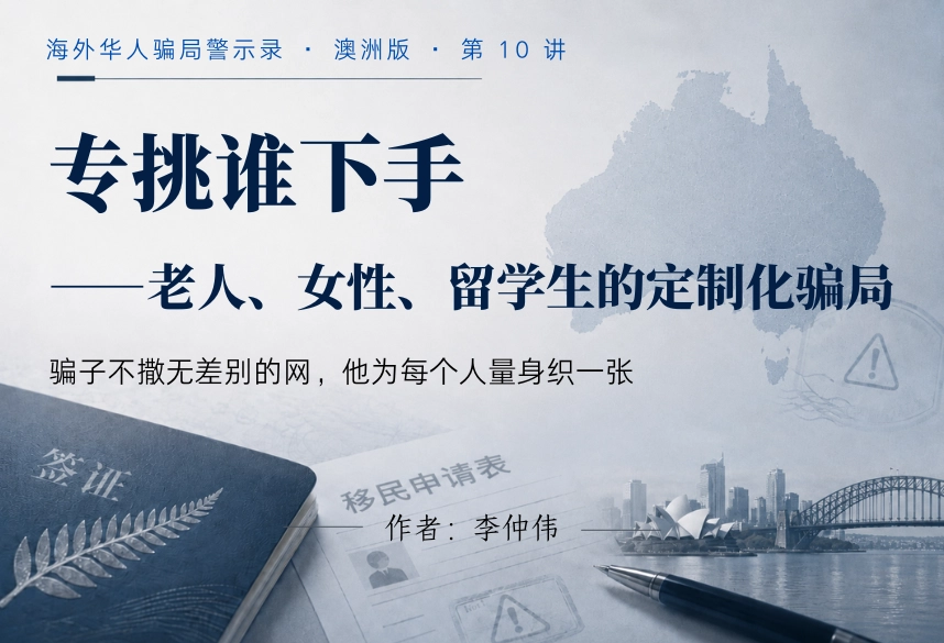 专挑谁下手：老人、女性、留学生的定制化骗局｜海外华人骗局警示录·澳洲版 第10讲