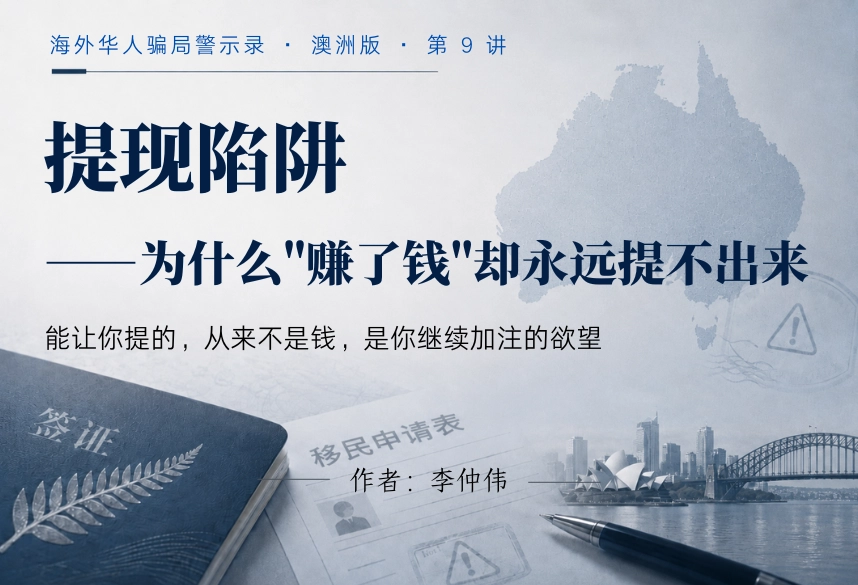提现陷阱：为什么"赚了钱"却永远提不出来｜海外华人骗局警示录·澳洲版 第9讲