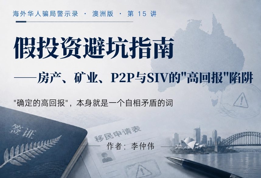 假投资避坑指南：房产、矿业、P2P与SIV的"高回报"陷阱｜海外华人骗局警示录·澳洲版 第15讲