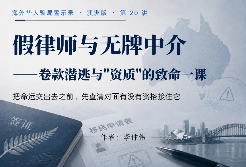 假律师与无牌中介：卷款潜逃与"资质"的致命一课｜海外华人骗局警示录·澳洲版 第20讲