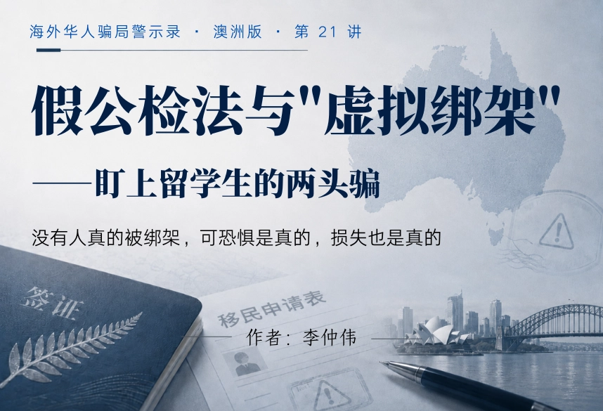 假公检法与"虚拟绑架"：盯上留学生的两头骗｜海外华人骗局警示录·澳洲版 第21讲