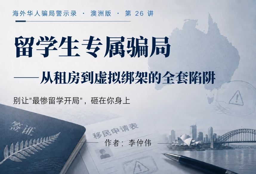 留学生专属骗局：从租房到虚拟绑架的全套陷阱｜海外华人骗局警示录·澳洲版 第26讲