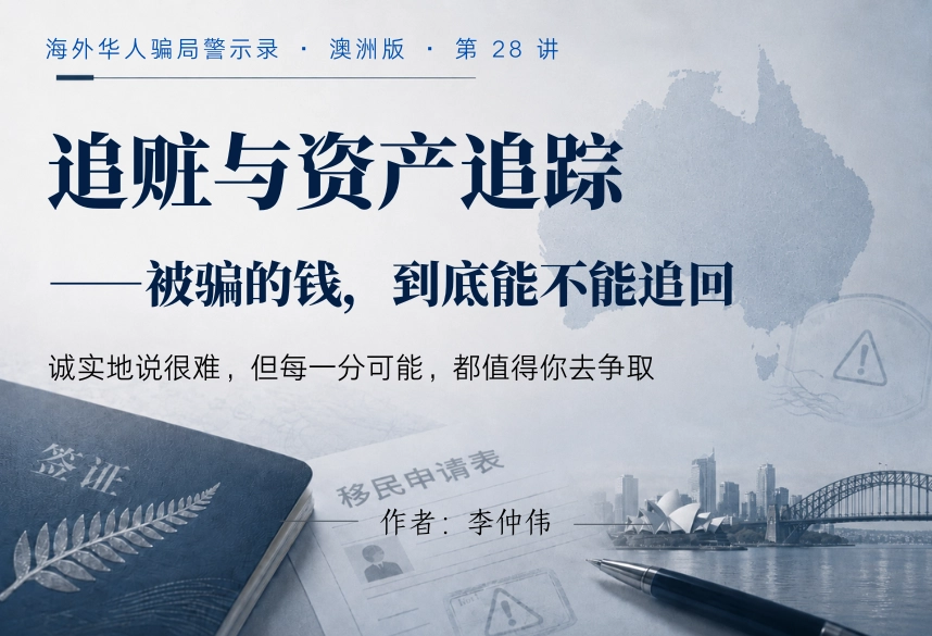 追赃与资产追踪：被骗的钱，到底能不能追回｜海外华人骗局警示录·澳洲版 第28讲