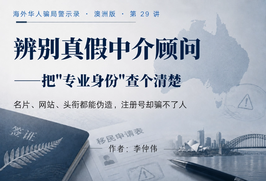 辨别真假中介顾问：把"专业身份"查个清楚｜海外华人骗局警示录·澳洲版 第29讲