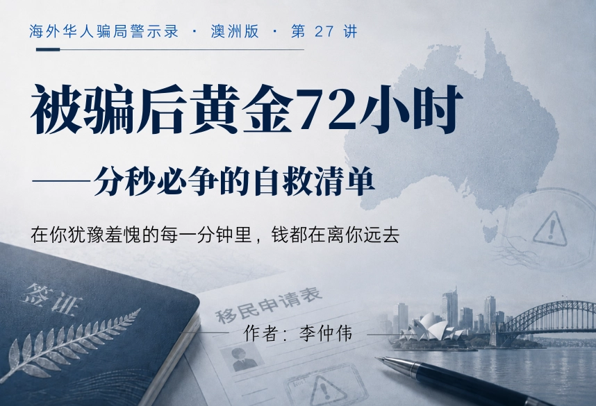 被骗后黄金72小时：分秒必争的自救清单｜海外华人骗局警示录·澳洲版 第27讲